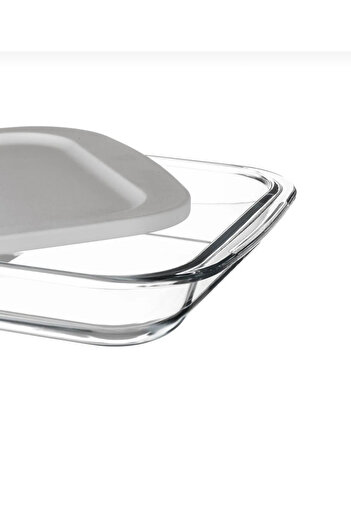 ABAREEK 2.9L Rectangular Glass Oven Tray with Lid