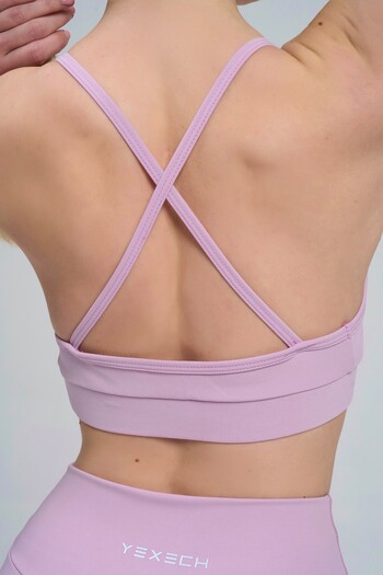 YEXECH V-Neck Back Low-Cut Push-Up Supported Verve Sports Bra