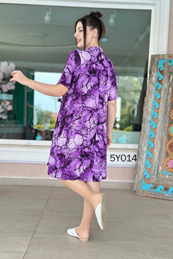 İnce Topuk Judge Collar Viscose Dress 5Y014