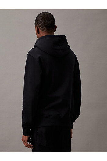 Calvin Klein Pánská mikina J30j320934-beh Core Monogram Hoodie Crew Neck Regular Fit Plain Black
