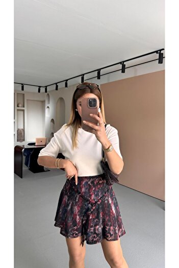 Sezgi Tekin Ruffle Detail Lined Asymmetrical Skirt