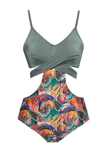 SAILOR moda Patterned Cross Mayokini