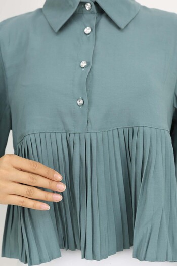benguen Pleated Short Shirt Çağla 2248