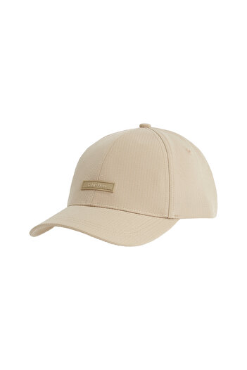 Calvin Klein Men Beige Seersucker Patch BB Cap