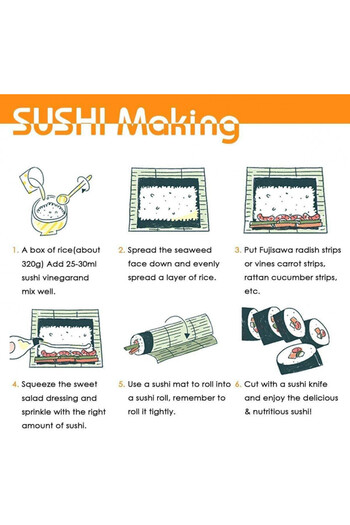 Killow Set of 10 sushi accessories, bamboo,