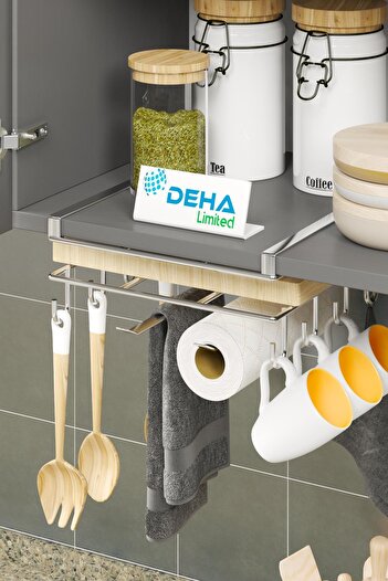 DEHALİMİTED Stainless Mug Cup Hanging Cutting Board Rack Kitchen Counter Top Organizer Rack Stand