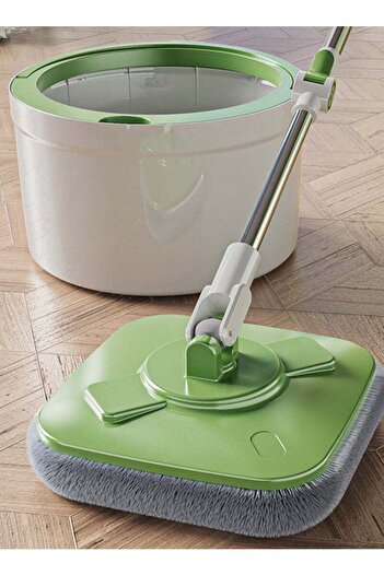 COOYA 2-in-1 Portable Spin Mop Set,Retractable Handle,Microfiber Cleaning Technology,with Wringer,Green