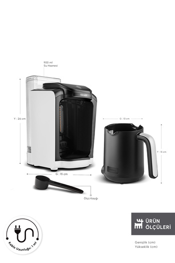 Karaca White Hatır Automatic Water Intake Turkish Coffee Machine