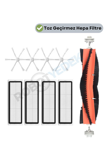 robotyedek Xiaomi Vacuum Mop 2 - Σετ ανταλλακτικών συμβατό με 9 τεμάχια, φίλτρο Hepa, βούρτσα χωρίς σφουγγαρίστρα