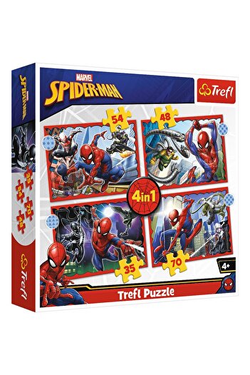 Trefl Puzzle The Heroıc Spıder-man 4 In 1 Çocuk Puzzle (35 48 54 70 PARÇA)