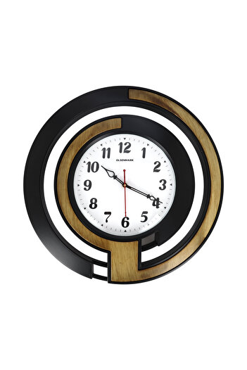 Olsenmark Round Wall Clock OMWC1928 WallMounted, Battery Operated and Durable and 2 YEAR WARRANTY