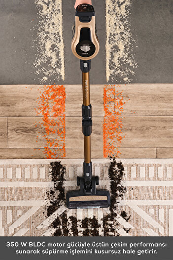 Karaca Power Up Pro Dik Süpürge Mineral Gold 350 W