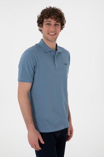 U.S. Polo Assn. Erkek Regular Fit Polo Yaka Koyu Mavi Basic Tişört 50306007-VR032