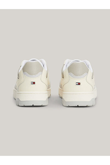 Tommy Hilfiger Erkek Logolu Normal Kalıp Bağcıklı Günlük Bej Sneaker FM0FM04968-AEF
