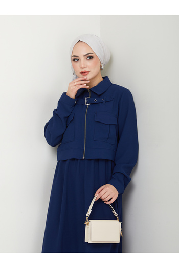 VOLT CLOTHİNG Women's Zippered Collar Belt Detailed Skirt Suit