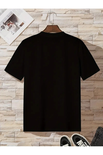 PENTHİLUS Short-Sleeved Casual T-Shirt with Round Neck and Geometric Block Print for Teenagers