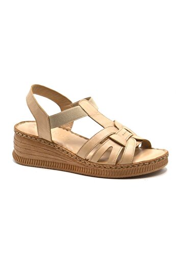 Venüs 24028801   Women's Genuine Leather Wedge Heel Comfort Sandals