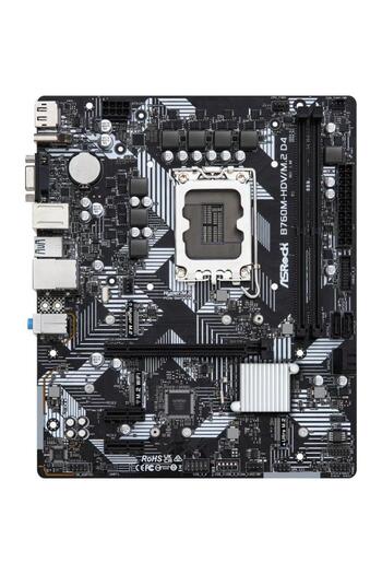 ASROCK Placa de baza ASRock B760M-HDV/M.2 D4, Intel B760, LGA 1700, mATX