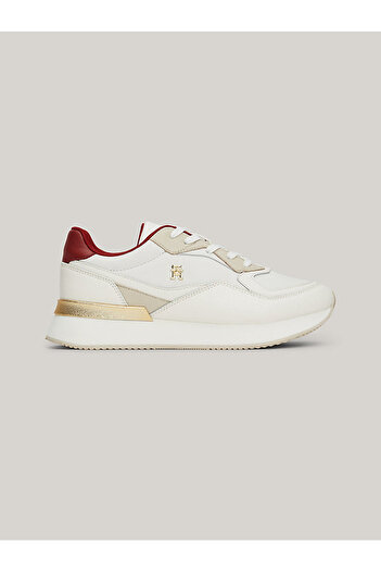 Tommy Hilfiger White Sneaker - Brand Logo, Lace-up, Non-Slip Sole, Daily Use, FW0FW08203-0F5