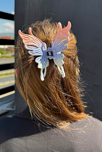 TAKIŞTIR Fuchsia Color Butterfly Figured Bone Latch Buckle