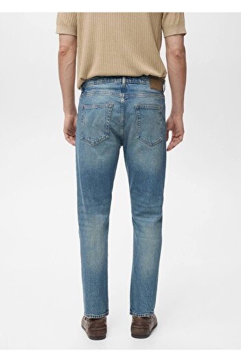 MANGO Man Eskitilmiş Görünümlü Ben Tapered Fit Jean Pantolon