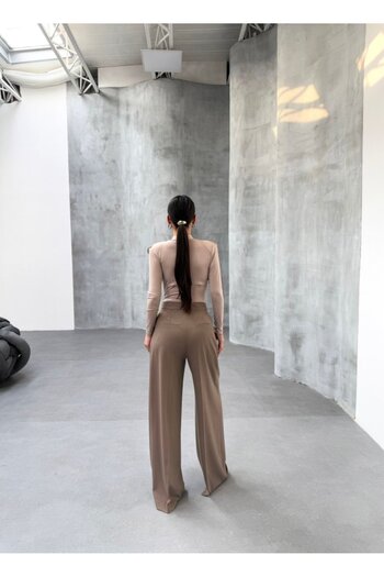 stiledavet online store    230 Gr Poly Viscose Full Lycra Pleated Palazzo Trousers
