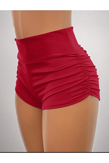 MAROVOAY Lycra Mini-Leggings with Gathered Sides
