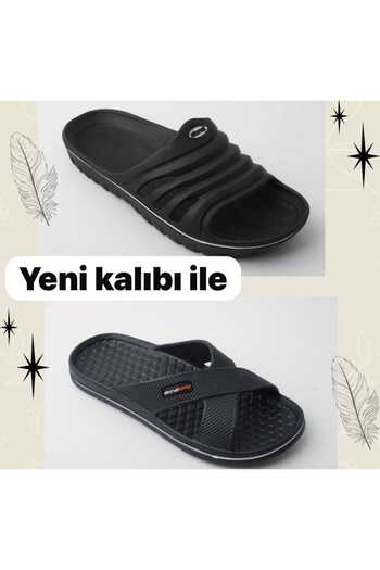 Akınal Bella Beach Pool Sea Daily Slippers Women-Men Home-Bathroom Slippers Set of 2