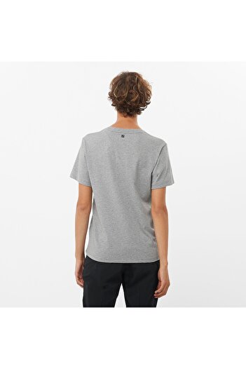 Salomon Logo Combo Women's T-Shirt Heather Grey Lc2232900