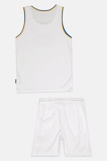 Brooklyn Kids Boy 2 Pcs Graphic Print Cycling Jersey And Shorts Set, White