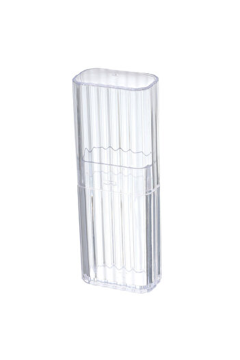 Choice White 1pc Portable Transparent Storage Box, Practical Toothpick Cotton Swab Case for Travel or Busin