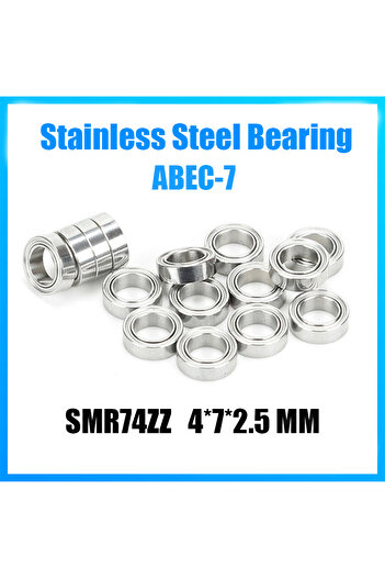 Choice SMR74ZZ Bearing 4*7*2.5 mm ( 10PCS ) ABEC-7 Stainless Steel Ball Bearings Shielded SMR74Z SMR74 ...