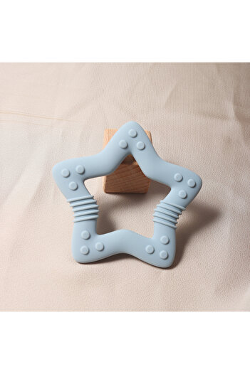Choice light blue star 2024 new star silicone teether Food Grade heart baby Teething toy