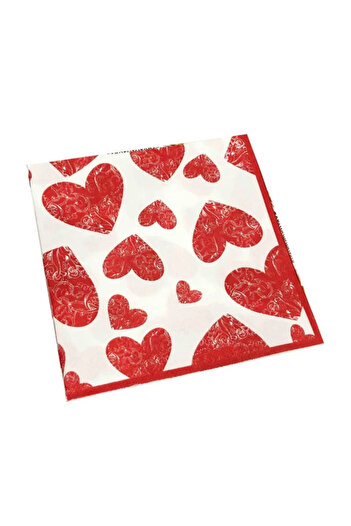 Choice 20pcs Heart Shaped Colourful Printed Napkin Wedding Valentine's Day Facial Tissue Proposal Decorati