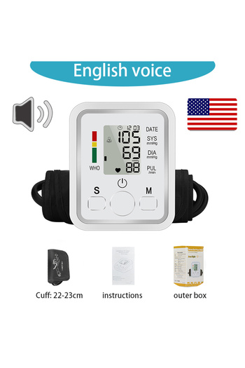 Choice1 English voice Portable Upper Arm BP Meter Electronic Digital Blood Pressure Monitors Automatic Measu