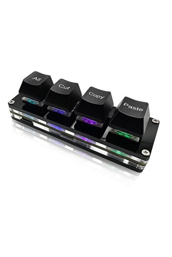 Choice black Mini 4-Key Select All Cut Copy Paste Macro Pad Ctrl A X C V Shortcut One Handed Keyboard RGB G