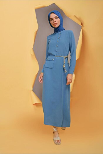 Alvina Button Dress with Belt Detail 41736