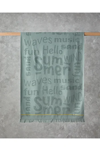English Home Dynamic Word Cotton Beach Towel 70X140 cm Sage