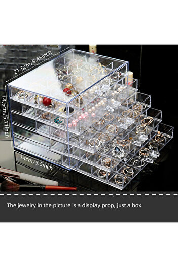 Choice M Clear Earring Earring Storage Box, Jewelry Storage Box, 5 Drawers Transparent Jewelry Display Rack
