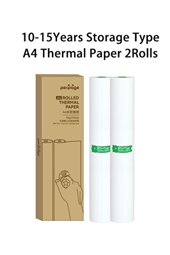 Choice 2 Rolls PeriPage 100 Pages Folded A4 Thermal Printer Paper for Long-lasting, 8.5 x 11 Inch for A40 P