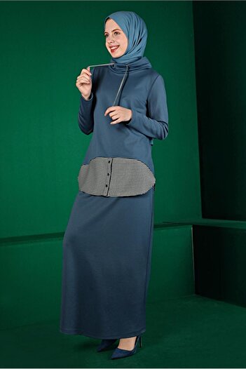 Alvina Shirt Piece Detailed Double Skirt Set 43413