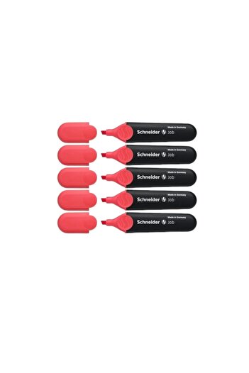 SCHNEIDER Red Highlighter - 5 Pieces
