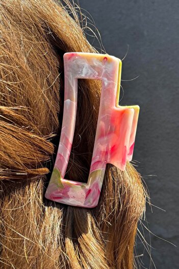 TAKIŞTIR Light Pink Color Marble Patterned Bone Latch Buckle
