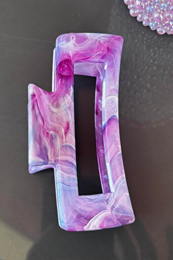 TAKIŞTIR Purple Color Marble Patterned Bone Peg Buckle