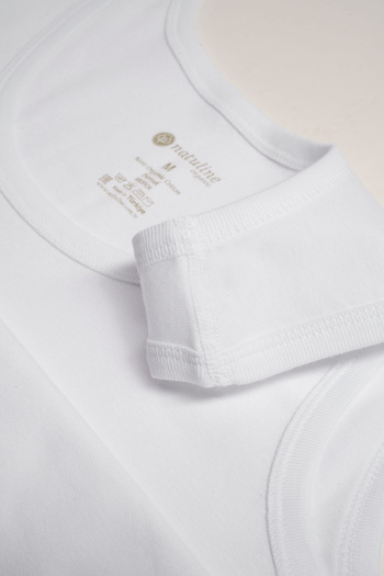 natuline Men's Organic Cotton Combed Ribbed Undershirt 2 Pack