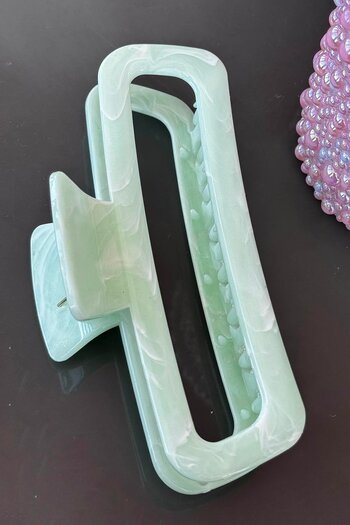 TAKIŞTIR Green Color Marble Patterned Bone Latch Buckle