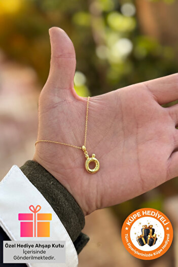 Lucente Jewellery Hediye Kutulu 3 Boyutlu Harf Kolye Isim Baş Harfli Altın Gümüş Kaplama Ö Harfi Kolyesi