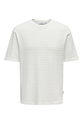 Only & Sons ONSGIVO REG 12 SS CREW KNIT NOOS Чоловічий білий футболка - 22031761