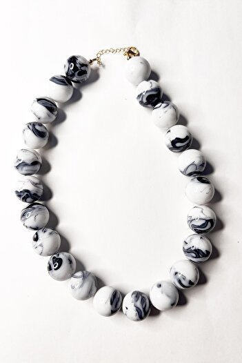 New Obsessions Büyük Boncuklu Kadın Kolye - 20mm Boncuklu
