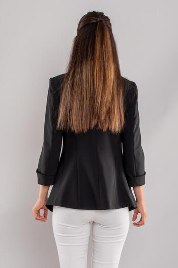 AYHAN 90599 6 Gold Button Detail Blazer Women's Jacket